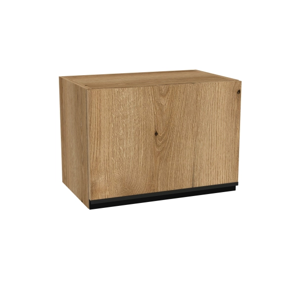 Zestaw mebli kuchennych Dąb Evoke frezowane uchwyty z blatem czarnym, SIMPLY 170 cm